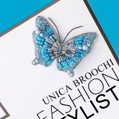 Mavi Kelebek Broş