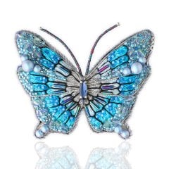Mavi Kelebek Broş