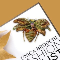 Kraliçe Kelebek Kahverengi Broş