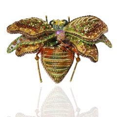 Kraliçe Kelebek Kahverengi Broş