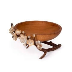 Marina Ahşap ve Pirinç Dekoratif Kase