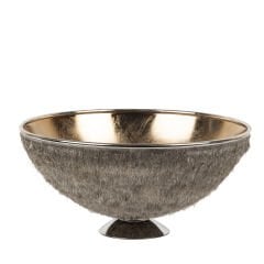 Nira Gümüş Ayaklı İçi Rose Gold Dekoratif Servis Kasesi