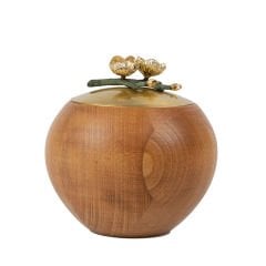 Marina Pirinç Kapaklı Ahşap Dekoratif Kase