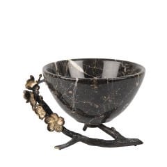 Anika Pirinç Detaylı Mermer Dekoratif Kase